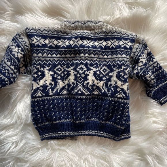 Norlender Knitwear Norwegian 100% Wool Baby Cardigan - Picture 3 of 14